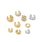 Gold color / 1 Piece Minimalist Style C Shape Stainless Steel  Gold Color Women's Clip-on earrings Picture3